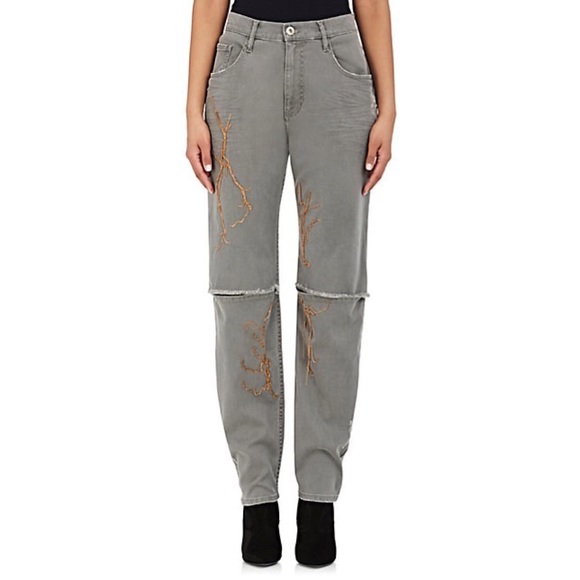 EACH X OTHER Embellished Distressed Jeans - Picture 1 of 3